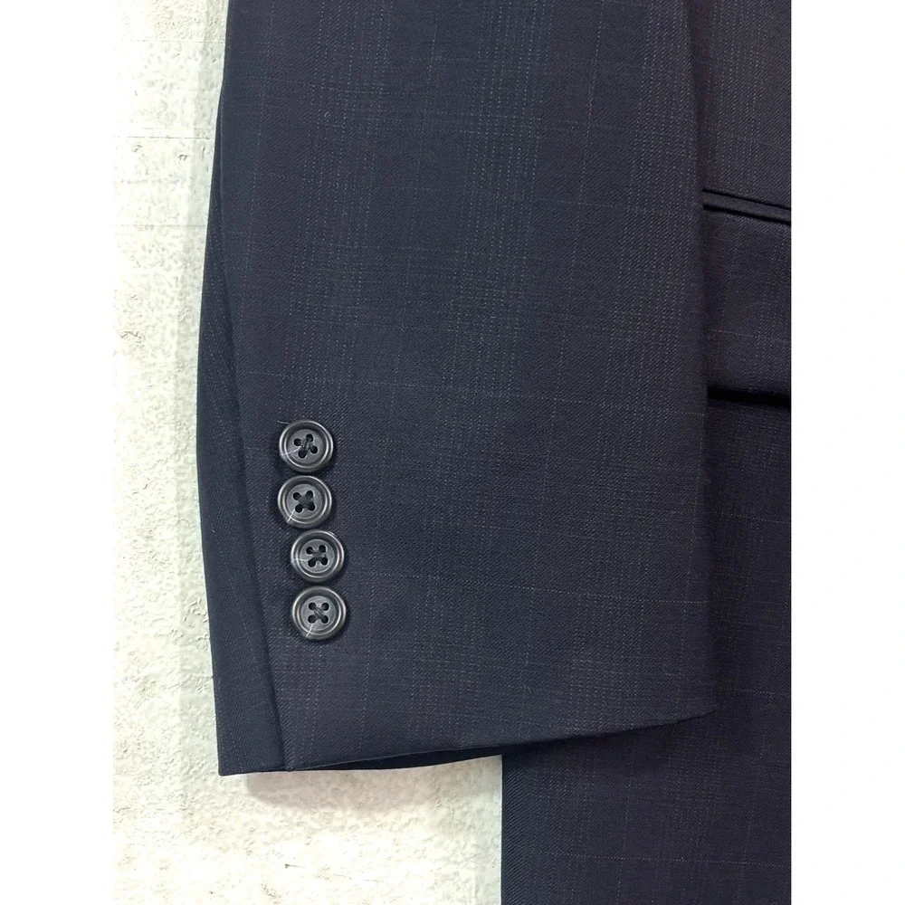 Burberry‎ London 43R Kensington Black Plaid Blazer Jacket Sport Suit Coat USA